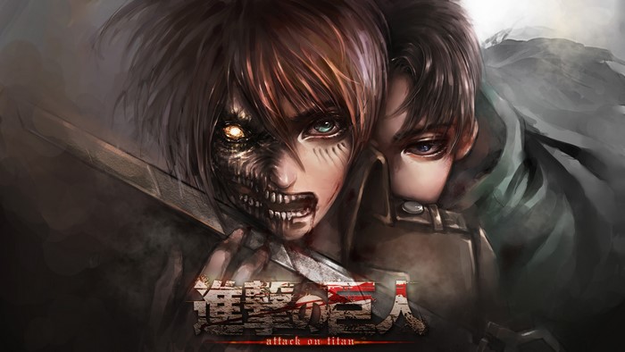 Eren Yeager Intense Dual Form Portrait Attack on Titan
