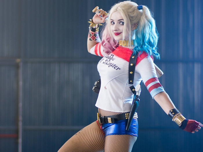 Harley Quinn holding a baseball bat
