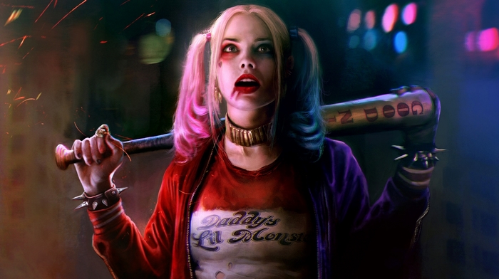 Harley Quinn holding a baseball bat