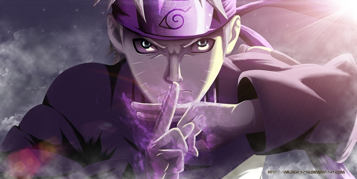 Naruto Uzumaki performing a jutsu