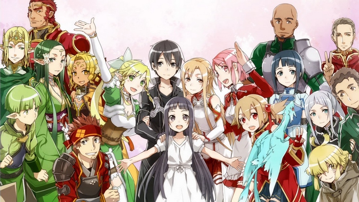 Sword Art Online characters group portrait