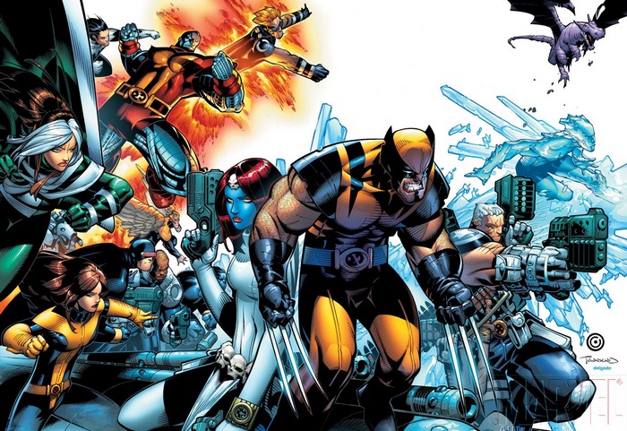 X-Men characters Wolverine, Rogue, Mystique, Cyclops, Iceman, and Cable