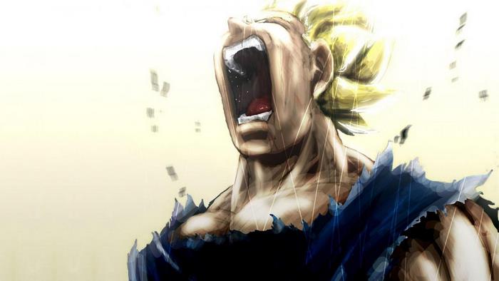 Vegeta screaming in Dragon Ball