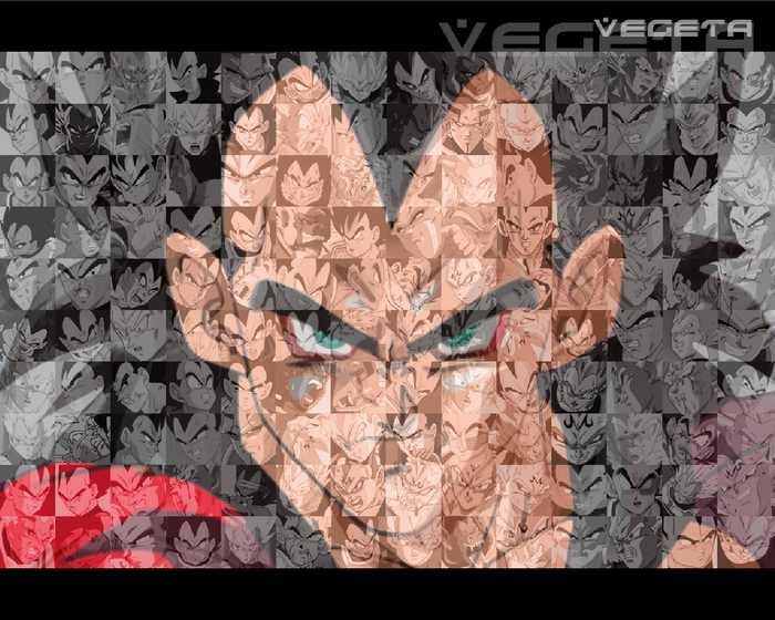 Vegeta from Dragon Ball mosaic