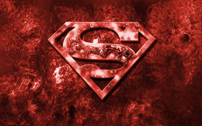 Superman logo on red abstract background