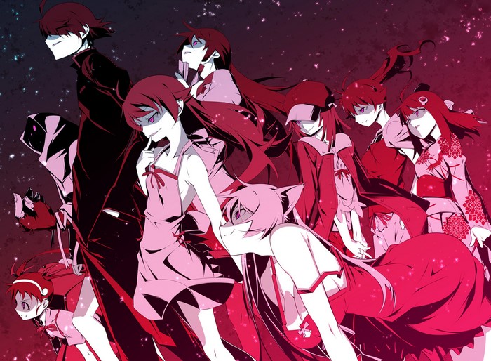 Shinobu Oshino and other characters from Monogatari Series