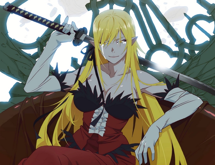 Shinobu Oshino with a Katana