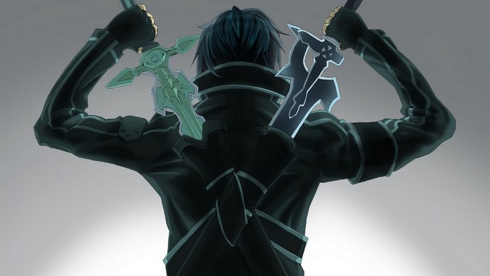 Kirito from Sword Art Online with two swords