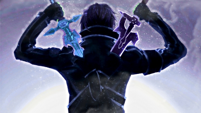 Kirito from Sword Art Online with two swords