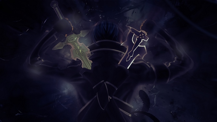 Kirito from Sword Art Online with two swords