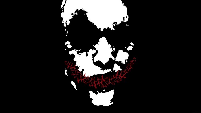 Joker face with red "HA HA" text