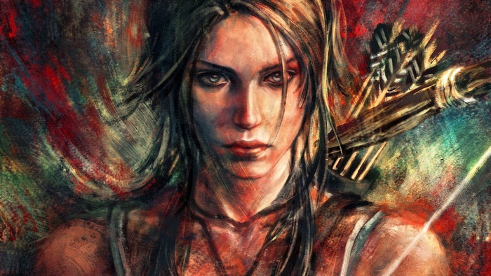 Lara Croft with bow and arrows