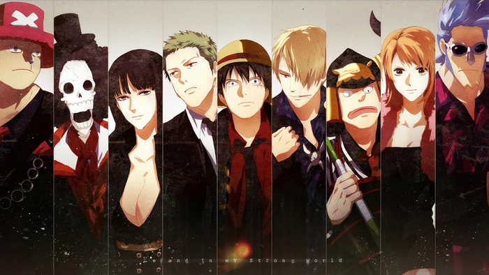 One Piece characters in a collage