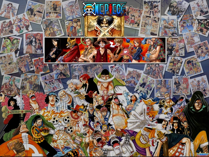 One Piece characters collage