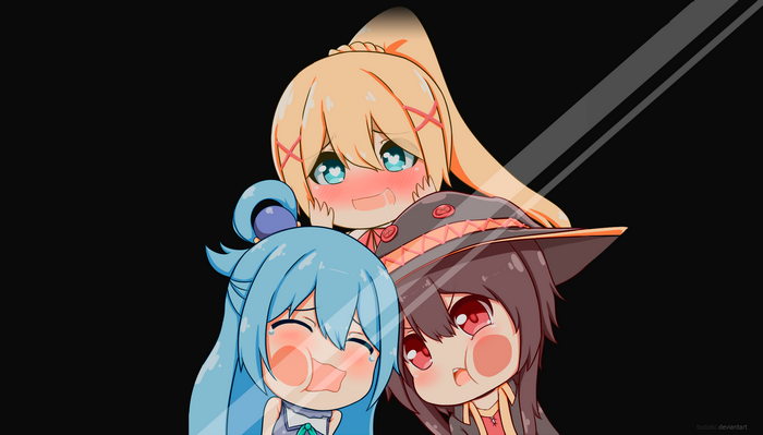 Aqua, Darkness, and Megumin from KonoSuba