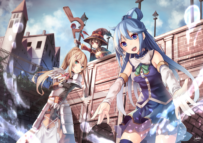 Aqua, Darkness, and Megumin from KonoSuba