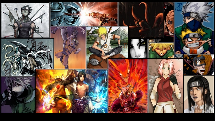 Naruto characters collage