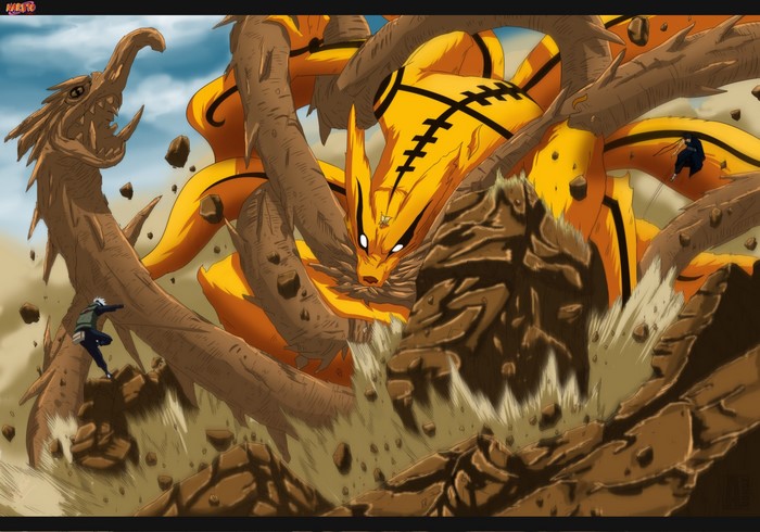 Kurama and Kakashi Hatake from Naruto