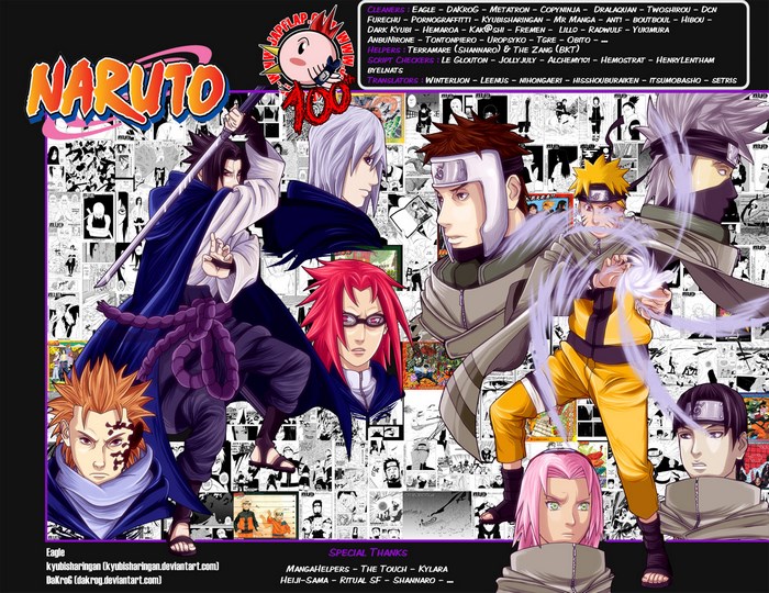 Naruto characters with manga panels