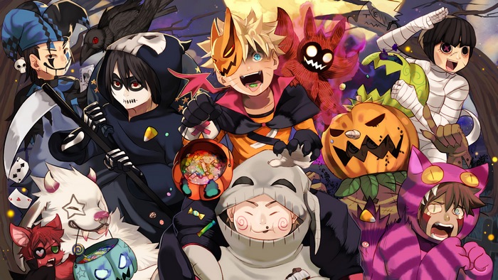 Naruto characters in Halloween costumes