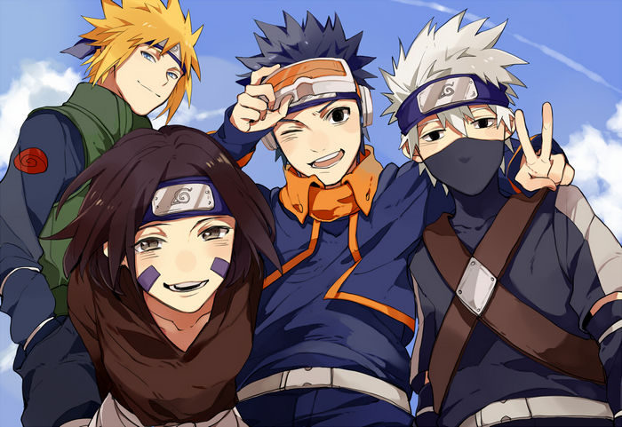 Kakashi Hatake from Naruto Smiling Together