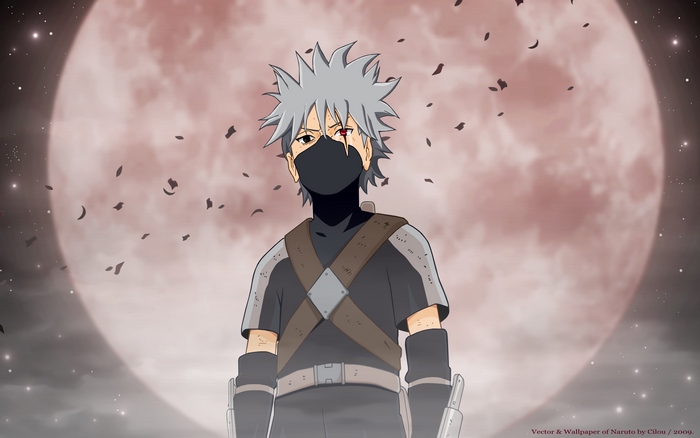 Kakashi Hatake Standing Against Full Moon