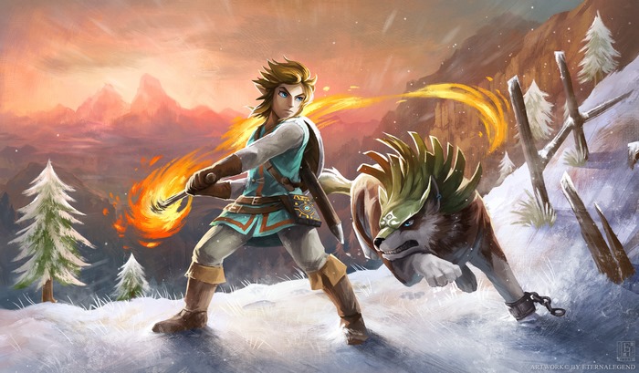 Link and Wolf Link from The Legend of Zelda