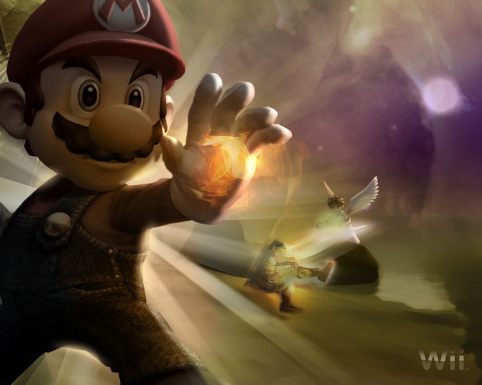 Mario from Super Mario, Pit, and Link from The Legend of Zelda