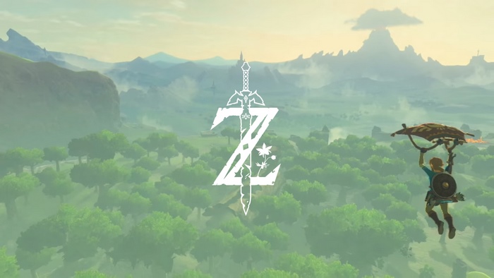 Link from The Legend of Zelda gliding
