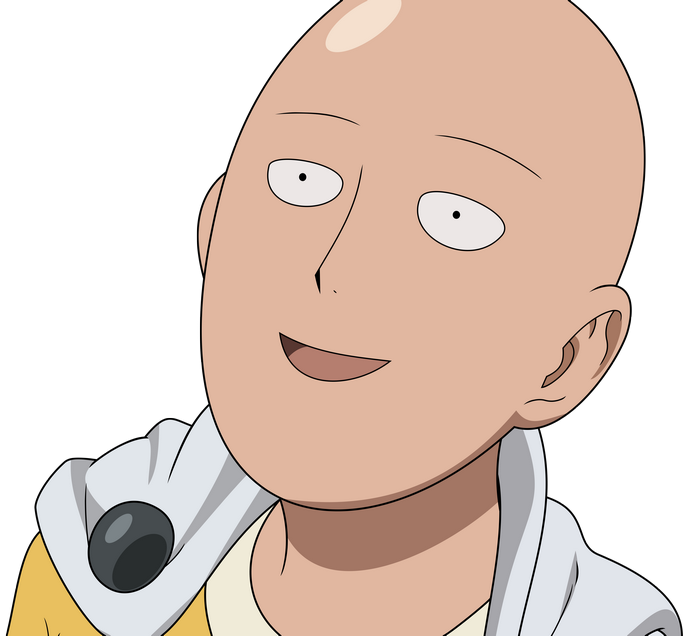 Saitama Smiling Cheerfully from One-Punch Man
