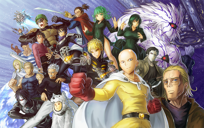One-Punch Man characters group portrait