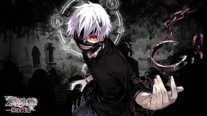 Ken Kaneki with Ghoul Mask and Red Eye