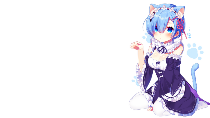 Rem from Re:Zero as a catgirl