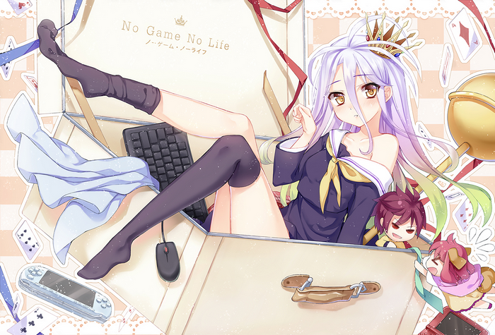 Shiro from No Game No Life with Sora and a dog