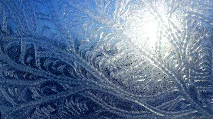 Frost patterns on a window