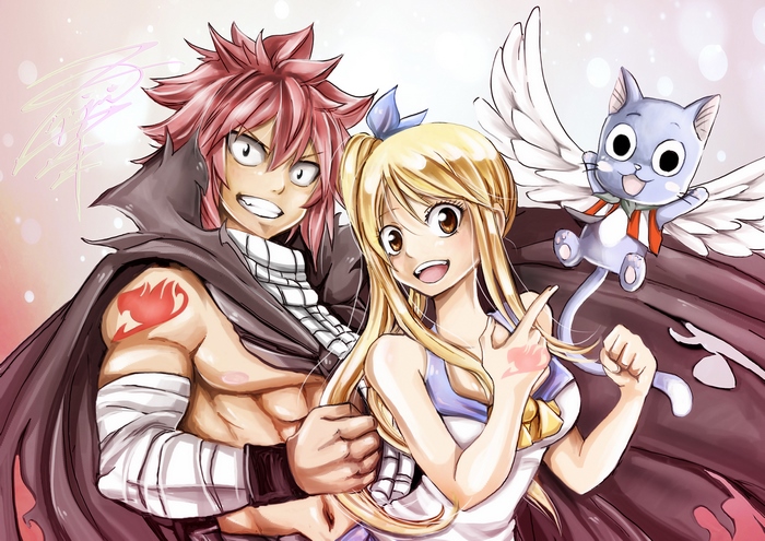 Natsu, Lucy, and Happy from Fairy Tail