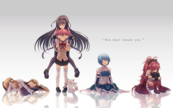 Homura Akemi and friends from Puella Magi Madoka Magica