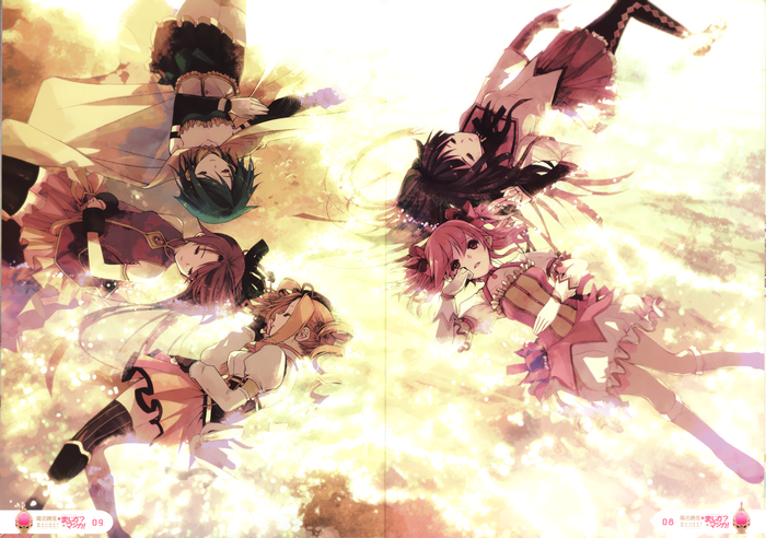 Magical Girl Madoka Magica characters lying down