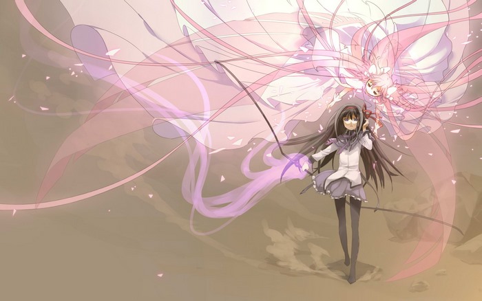 Homura Akemi and Madoka Kaname from Puella Magi Madoka Magica