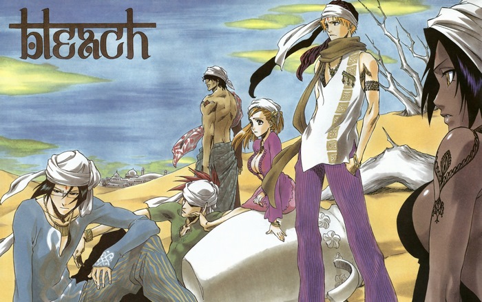 Bleach characters in desert setting