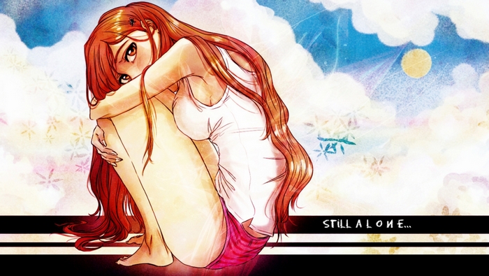 Orihime Inoue sitting alone