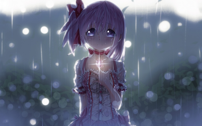 Madoka Kaname in the Rain