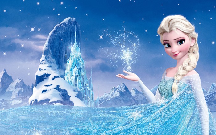 Elsa from Frozen creating a snowflake