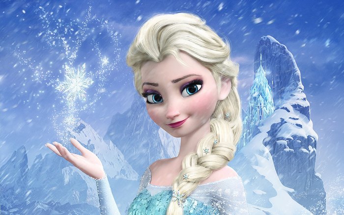 Elsa from Frozen creating snowflakes