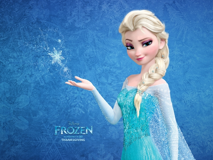 Elsa from Frozen creating snowflakes