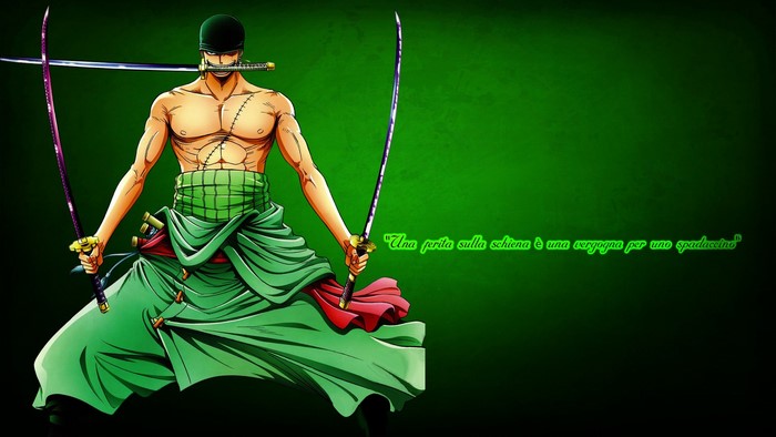 Roronoa Zoro from One Piece with three swords