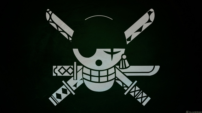 Stylized Roronoa Zoro Skull and Swords Emblem