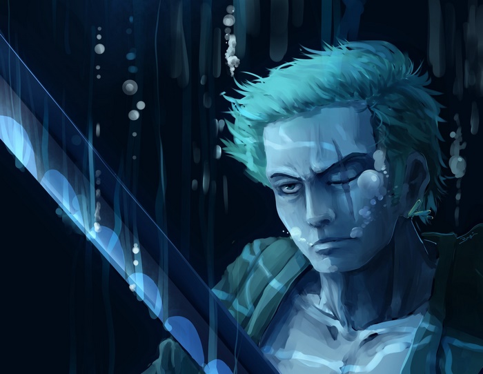 Roronoa Zoro from One Piece underwater