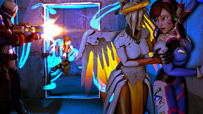Tracer from Overwatch in a confrontation