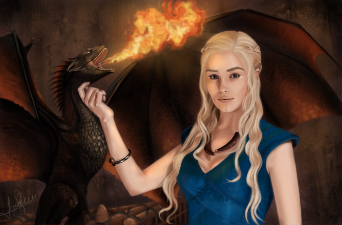 Daenerys Targaryen with a Dragon